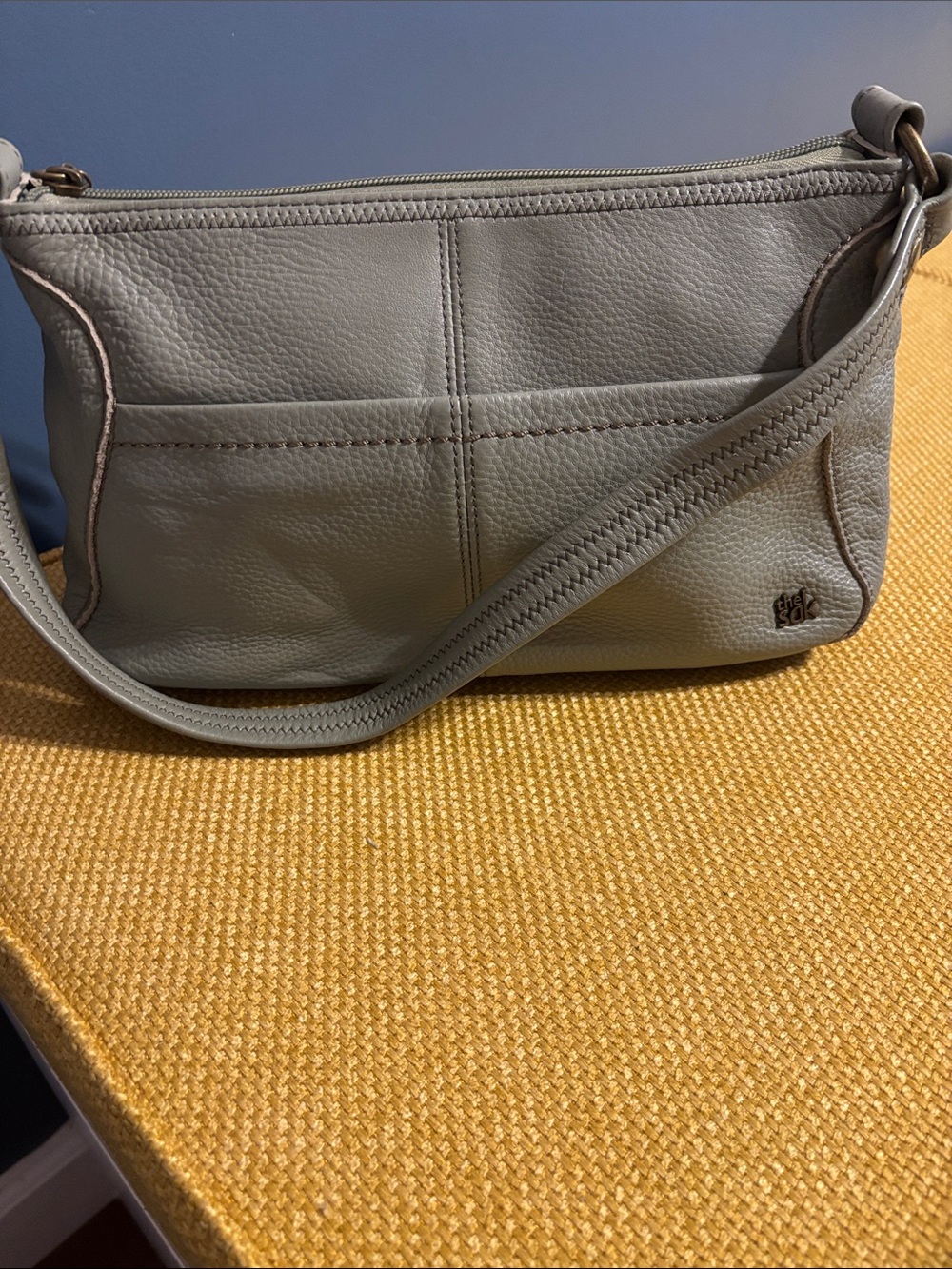 The Sak Gray Leather Shoulder Bag